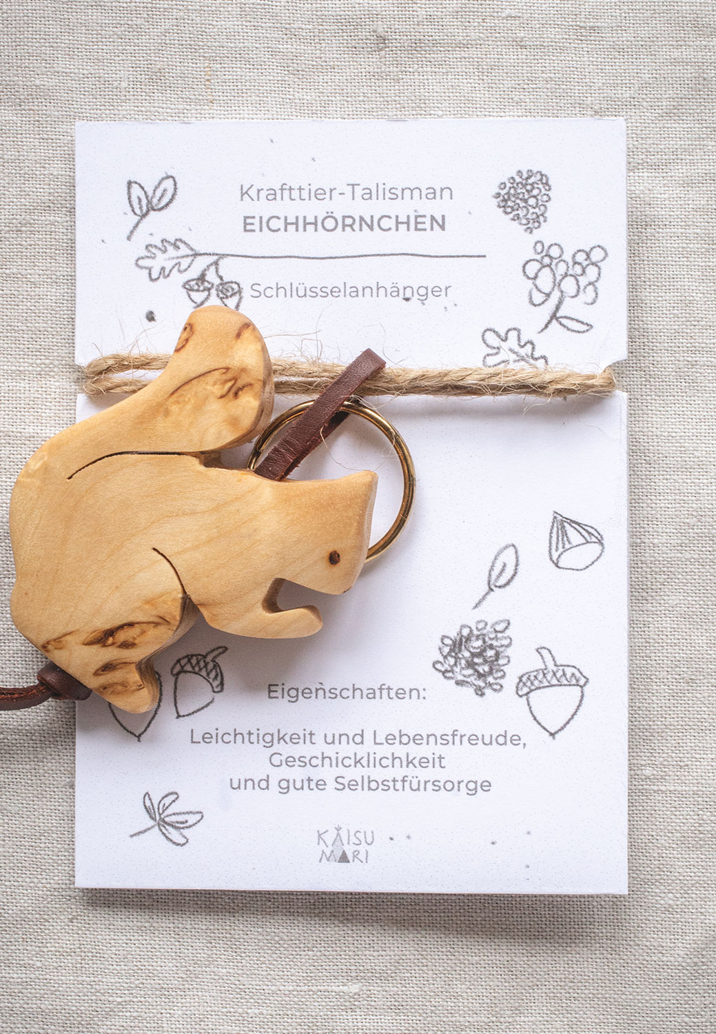 krafttier talisman eichhörnchen schlüsselanhänger