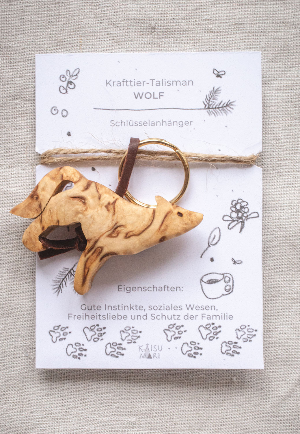 krafttier talisman wolf schlüsselanhänger