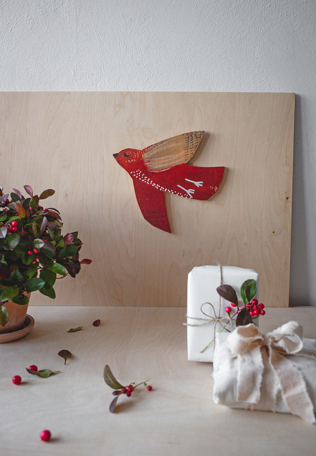 soulbird wandschmuck tuulikki rot natur